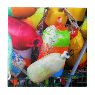 Lobsterboeien aan de Bass Harbour Tegeltje