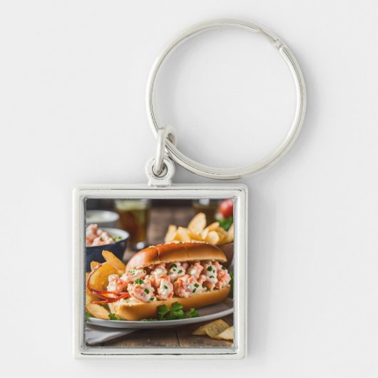 Lobsterbroodje en aardappelchips sleutelhanger (Voorkant)