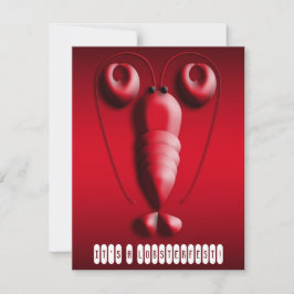 Lobsterfest Cute Red Lobster Heart-Shaped Pincers Kaart