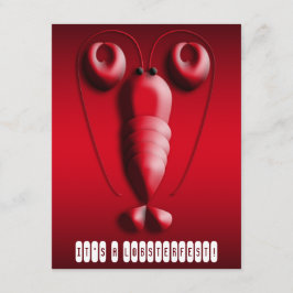 Lobsterfest Cute Red Lobster Heart-Shaped Pincers Kaart