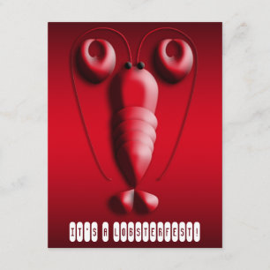 Lobsterfest Cute Red Lobster Heart-Shaped Pincers Kaart