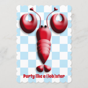 Lobsterfest Lobsterbake Cute Red Lobster Heart Kaart