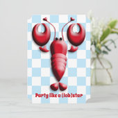 Lobsterfest Lobsterbake Schattige Red Lobster Hear Kaart (Staand voorkant)