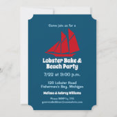 Lobsterfest Lobsterbake Schattige Red Lobster Hear Kaart (Achterkant)