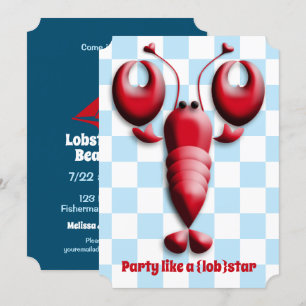 Lobsterfest Lobsterbake Schattige Red Lobster Hear Kaart