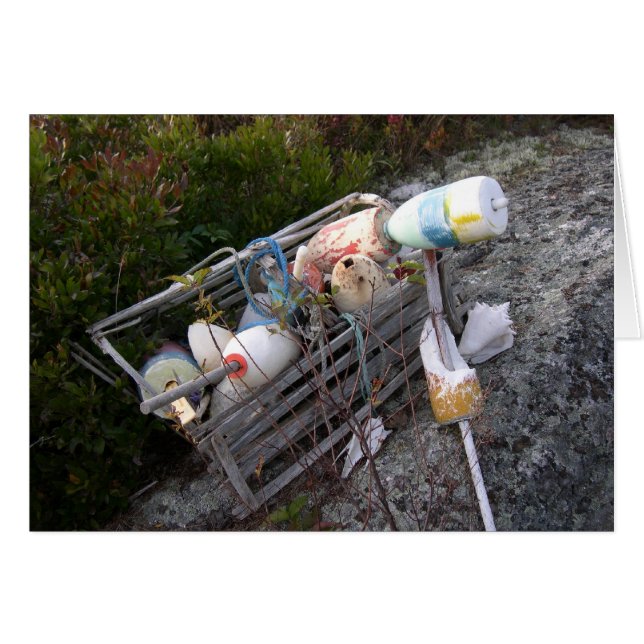 Lobsterpot en knollen, Maine, Verenigde Staten van (Voorkant Horizontaal)