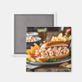 Lobsterrol en aardappelchips magneet (Voorkant / Achterkant)