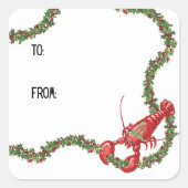 Lobsters and Holly Boughs Sticker (Voorkant)