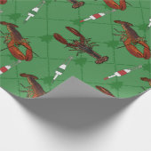 Lobsters en Vist boeien met een groene kerst Cadeaupapier (Hoek)