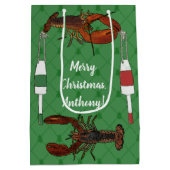 Lobsters en Vist boeien met een groene kerst Medium Cadeauzakje (Achterkant)