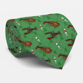 Lobsters en Vist boeien met een groene kerst Stropdas (Opgerold)