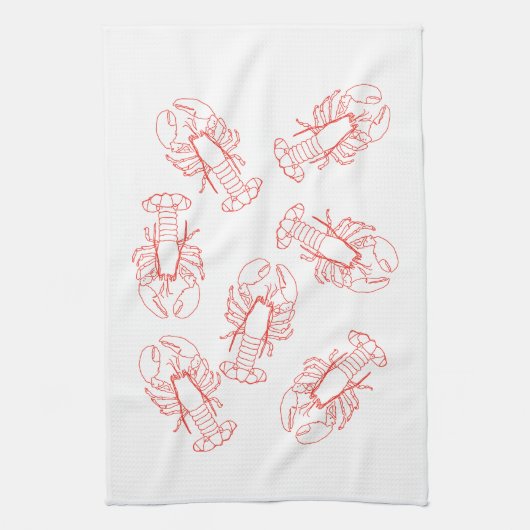 Lobsters Galore Tea Towel Theedoek (Verticaal)