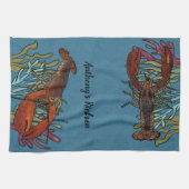 Lobsters in het blauwe Zee op maat Theedoek (Horizontaal)