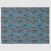 Lobsters in het geïllustreerde Zee Patroon Tissuepapier (Voorkant)