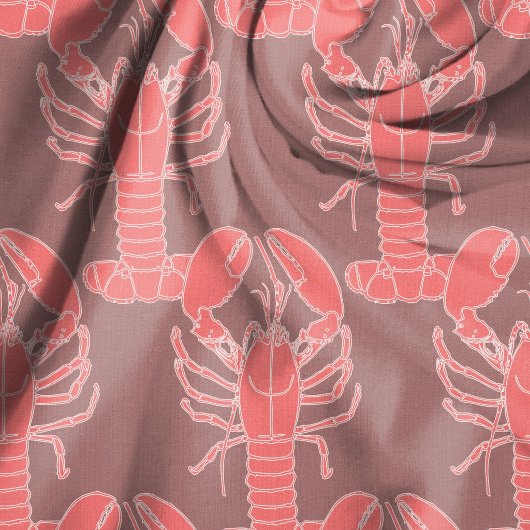 Lobsters op Mauve Patterned Craft Stof