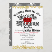 Loca Chingona Chola verjaardagsfeest uitnodiging (Voorkant / Achterkant)