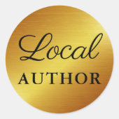 Local Author Writer Book Promo Gold B Ronde Sticker (Voorkant)