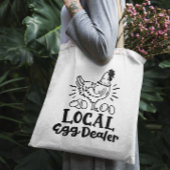 "Local Egg Dealer" grappige kip canvas tas