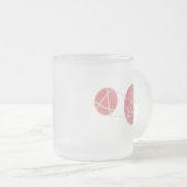 Local flatness explained with red and green apples matglas koffiemok (Voorkant rechts)