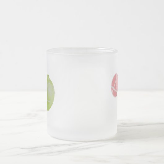 Local flatness explained with red and green apples matglas koffiemok (Center)