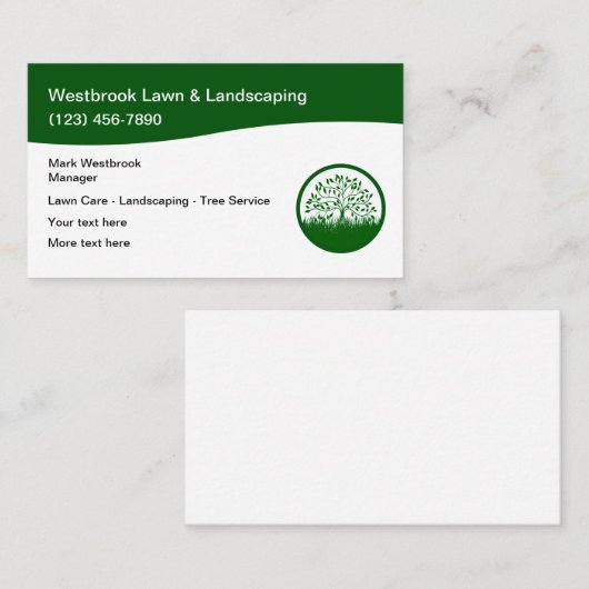 Local Lawn and Landscapaping Tree Service Visitekaartje (Voorkant / Achterkant)