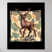 Local Southern Boy Deer Hunting Camo Outdoor Vinta Poster (Voorkant)