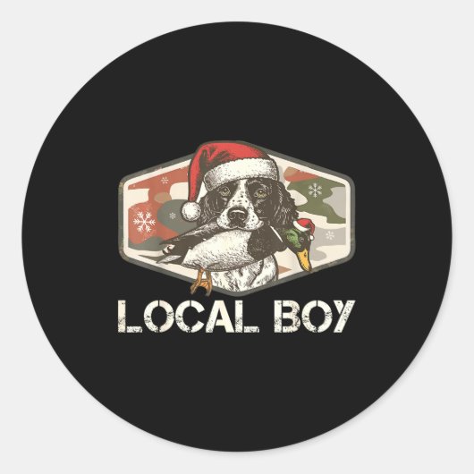 Local Southern Boy Duck Hunting Black Lab Outdoor  Ronde Sticker (Voorkant)