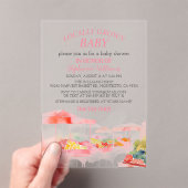 Locally Grown Baby Farmers Market Baby Girl shower Acryl Uitnodigingen (Insitu (Draagbaar))