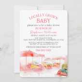 Locally Grown Baby Farmers Market Baby Girl shower Kaart (Voorkant)