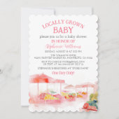 Locally Grown Baby Farmers Market Baby Girl shower Kaart (Voorkant)