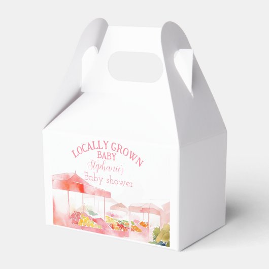 Locally Grown Baby Girl Shower Farmers Market Bedankdoosjes (Voorkant Zijde)
