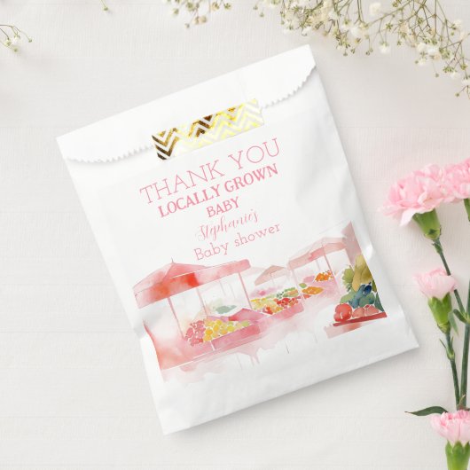 Locally Grown Baby Girl Shower Farmers Market Bedankzakje (Gezegeld)