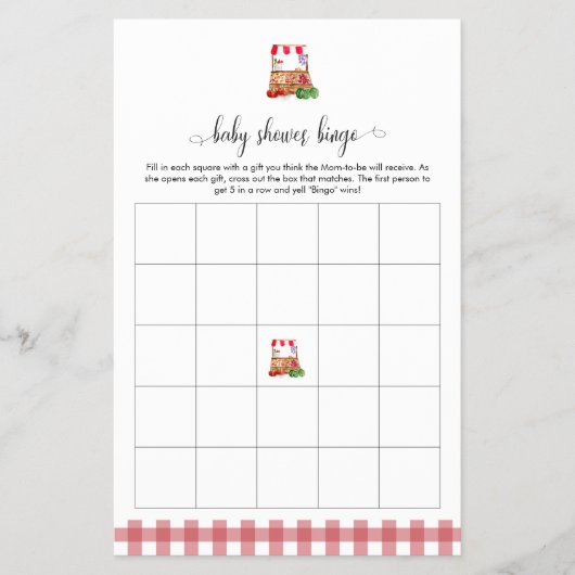 Locally Grown Baby Shower Bingo Game Market Flyer (Voorkant)