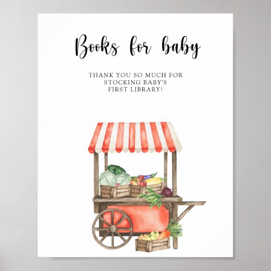 locally grown baby shower - books for baby poster (Voorkant)