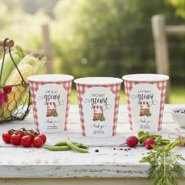 Locally Grown Baby Shower Carrots Gingham Papieren Bekers