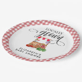 Locally Grown Baby Shower Carrots Gingham Papieren Bordje (Gekanteld)