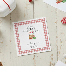 Locally Grown Baby Shower Carrots Gingham Servet