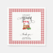 Locally Grown Baby Shower Carrots Gingham Servet (Voorkant)