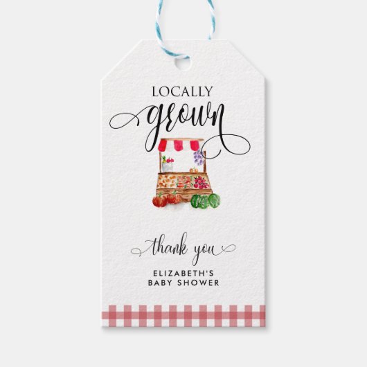 Locally Grown Baby Shower Carrots Thank you Cadeaulabel (Voorkant)
