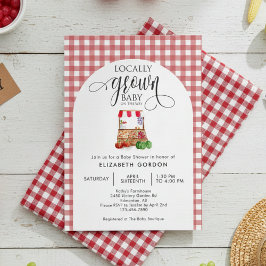 Locally Grown Baby Shower Farm Fresh Red Gingham Kaart