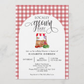 Locally Grown Baby Shower Farm Fresh Red Gingham Kaart (Voorkant)