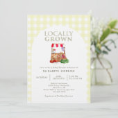 Locally Grown Baby Shower Farm Market Gingham Kaart (Staand voorkant)