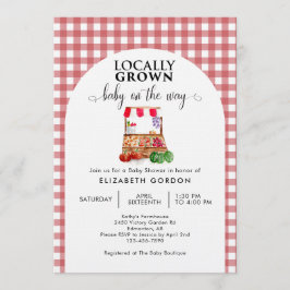 Locally Grown Baby Shower Farm Market Gingham Kaart
