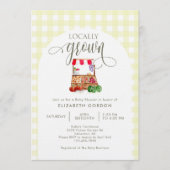 Locally Grown Baby Shower Farm Market Gingham Kaart (Voorkant)
