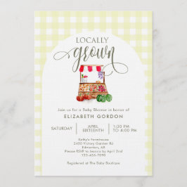 Locally Grown Baby Shower Farm Market Gingham Kaart