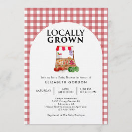 Locally Grown Baby Shower Farm Market Gingham Kaart