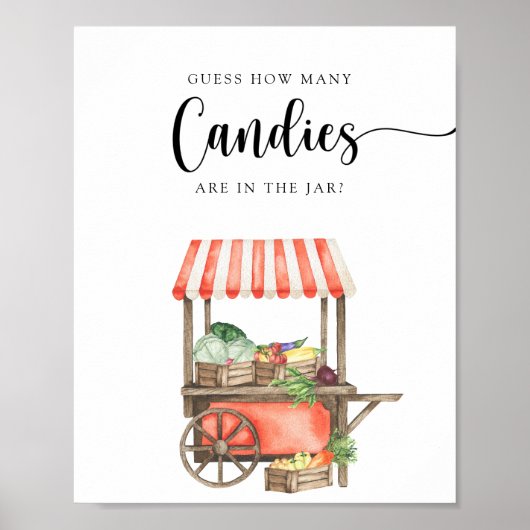 locally grown baby shower - guess how many candies poster (Voorkant)