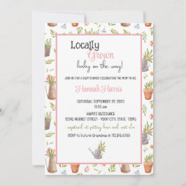 Locally Grown Baby Shower Invitation Kaart