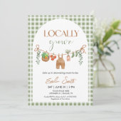 Locally Grown Baby Shower Invitation Kaart (Staand voorkant)