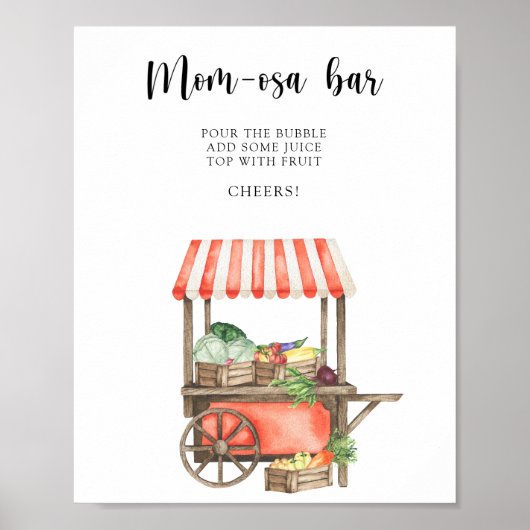 locally grown baby shower - Momosa bar Poster (Voorkant)